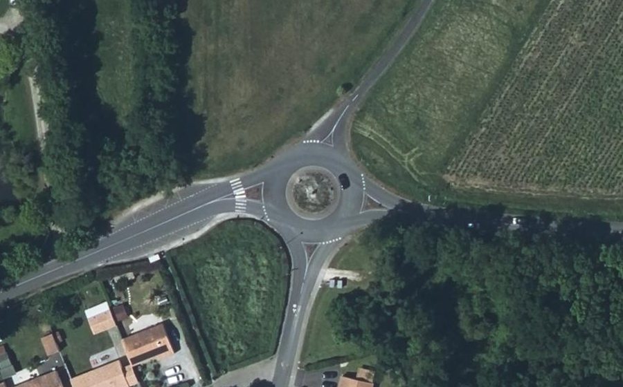 Vue aérienne du Rond-Point d'Abélard