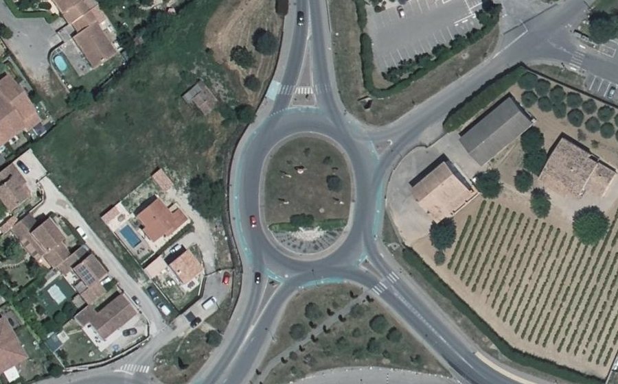 Vue aérienne du Rond-Point Georges Pompidou