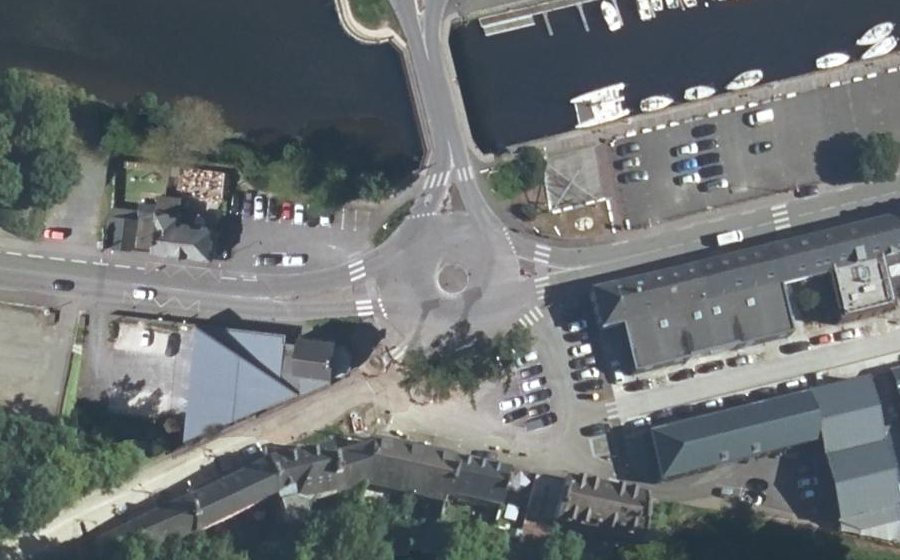 Vue aérienne du Rond-Point du Pont de Pierre