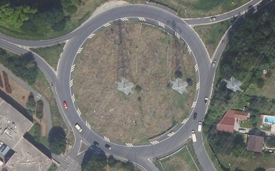 Vue aérienne du Rond-Point Gutenberg