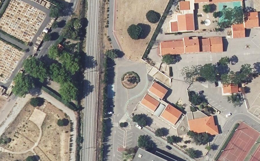 Vue aérienne du Rond-Point des Écoles