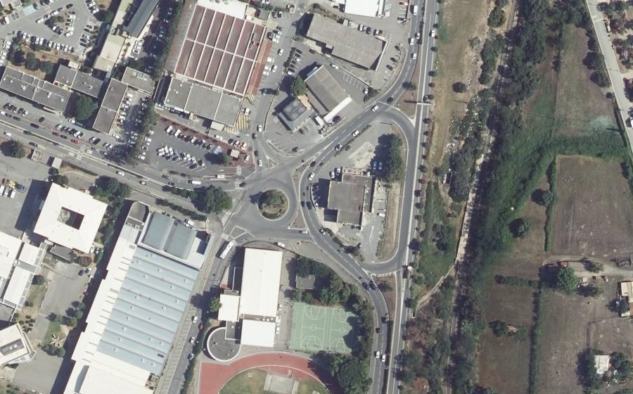 Vue aérienne du Rond-Point Paul Giacobbi