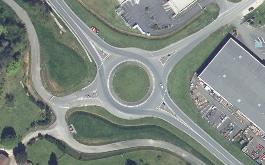 Vue aérienne du Rond-Point de Grand Font