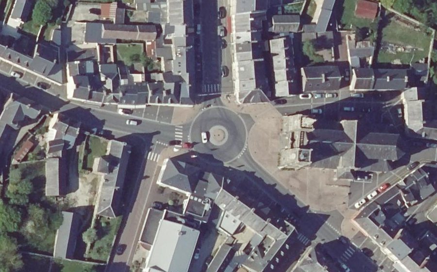 Vue aérienne du Place Patton