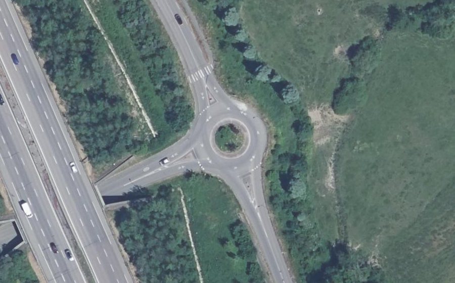 Vue aérienne du Rond-Point des Terres Saintt-Jean