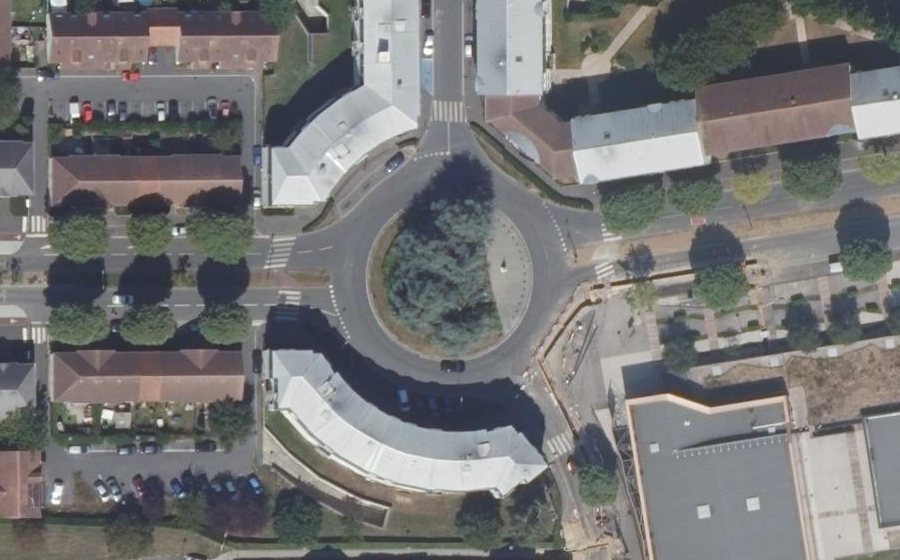 Vue aérienne du Rond-Point de l'Abolition de l'Esclavage