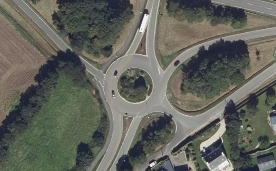 Vue aérienne du Rond-Point de la Croix Normand