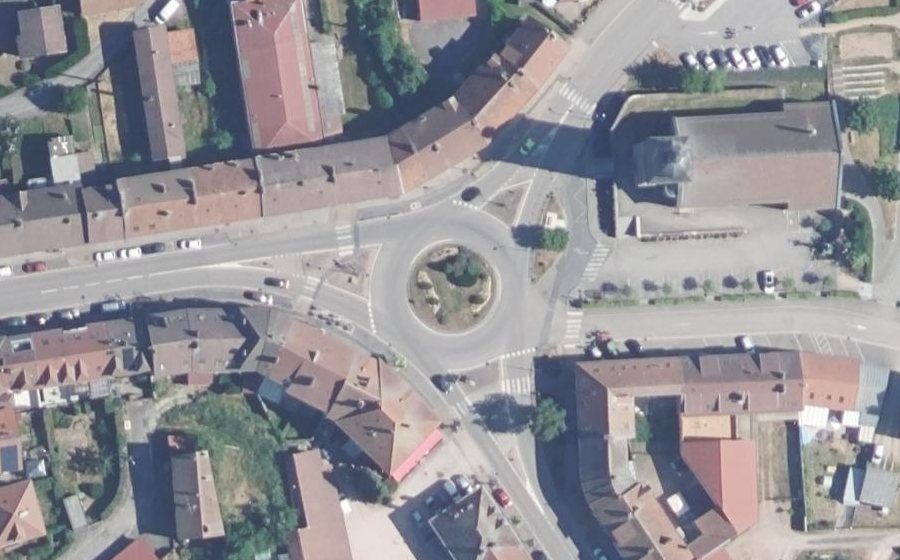 Vue aérienne du Place des Fusillés