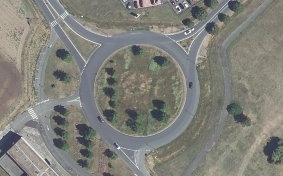 Vue aérienne du Rond-Point Hubert Brucker