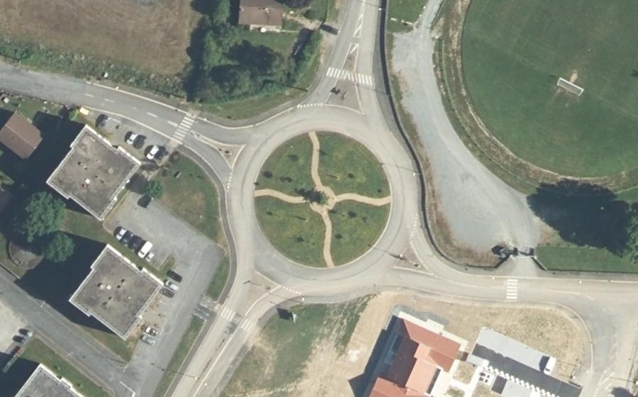 Vue aérienne du Rond-Point de l'Ordre du Mérite
