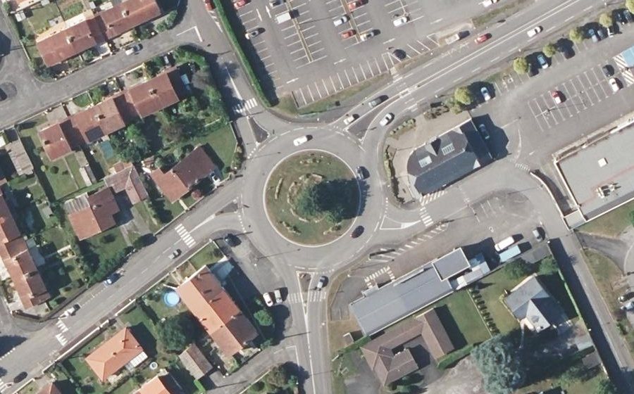 Vue aérienne du Rond-Point Pierre Bourdieu
