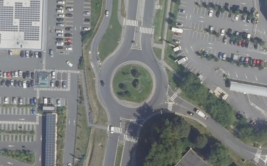 Vue aérienne du Rond-point de la Madeleine