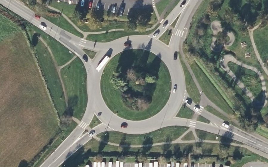 Vue aérienne du Rond-Point de l'Europe