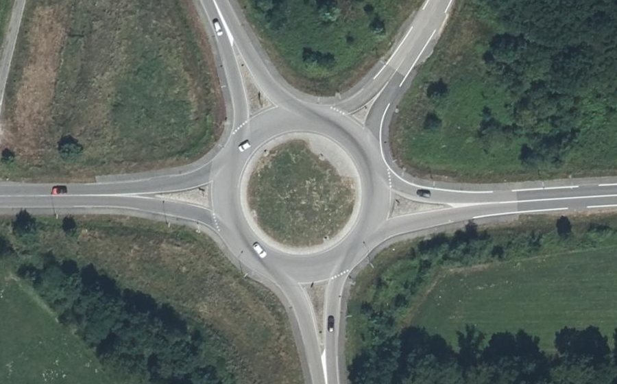 Vue aérienne du Rond-Point de la Grange du Bois