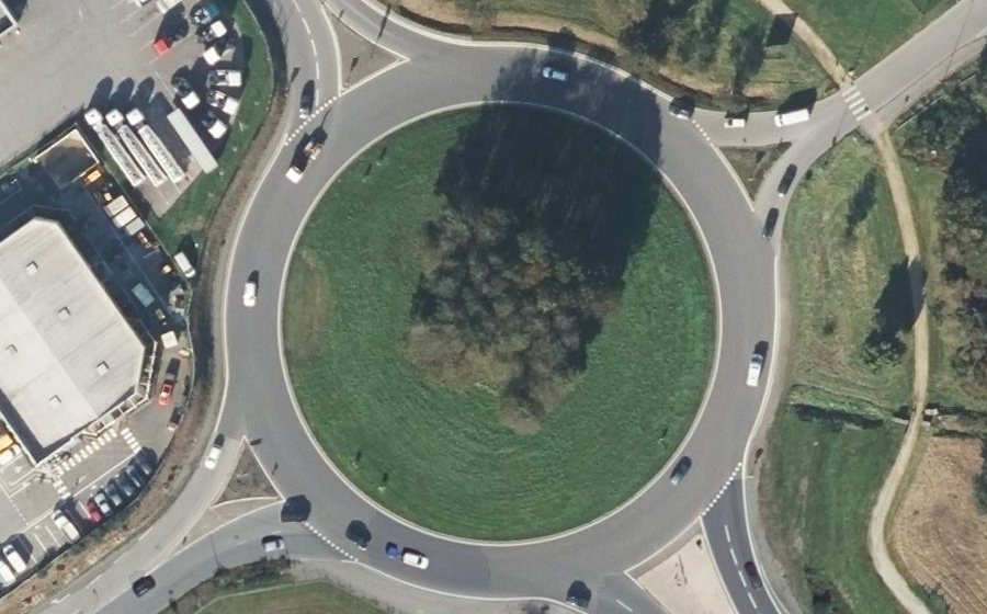 Vue aérienne du Rond-Point de Kervao