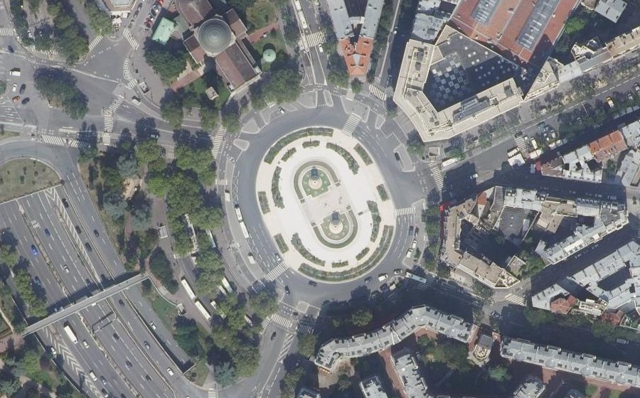 Vue aérienne du Place de la Porte de Saint-Cloud