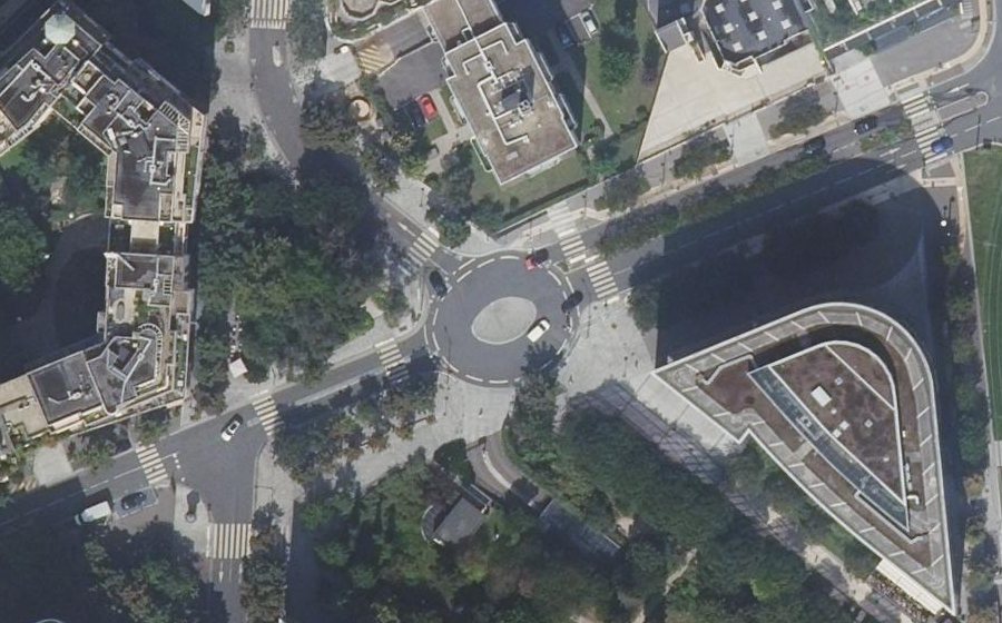 Vue aérienne de la Place des Trois Frères Lebeuf