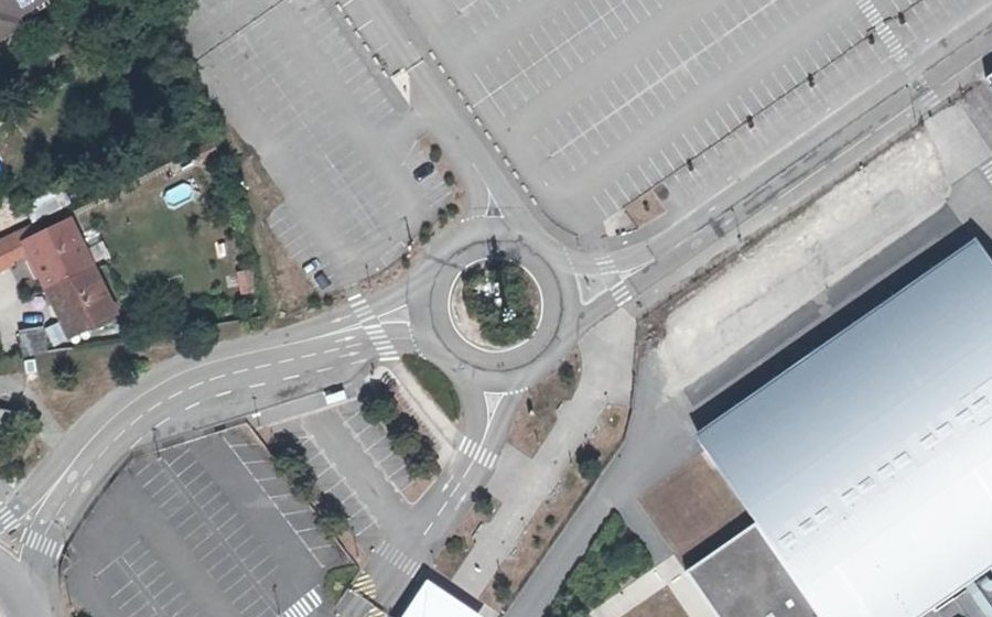Vue aérienne du Rond-Point d'Ainterexpo
