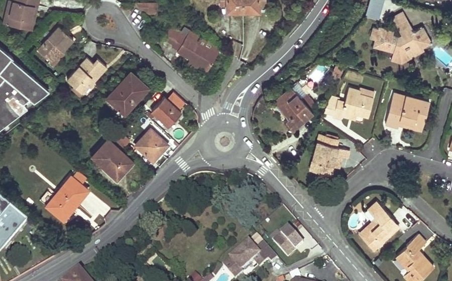Vue aérienne du Rond-Point Étienne Collongues