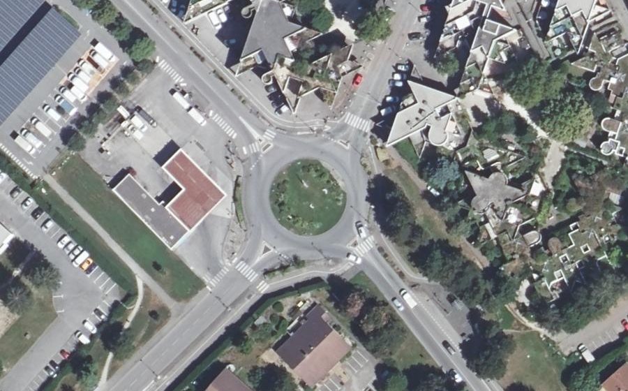 Vue aérienne du Rond-Point Nelson Mandela