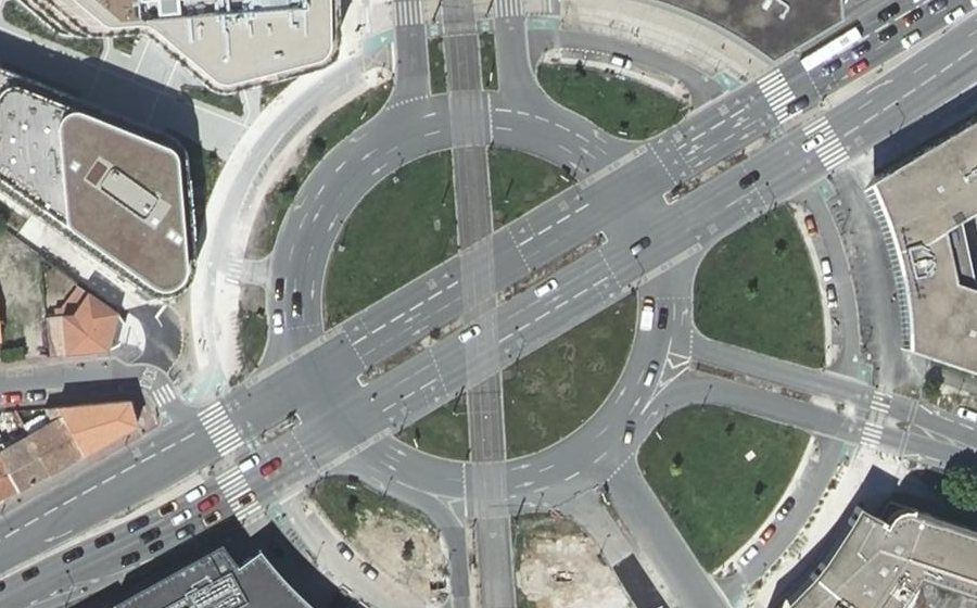 Vue aérienne du Place Ravezies