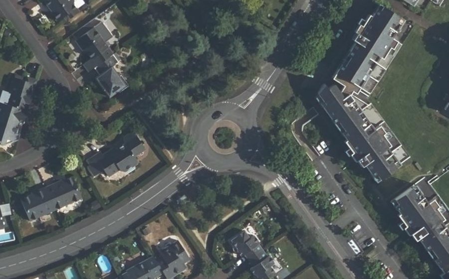 Vue aérienne du Rond-Point de la Rue de Wigan