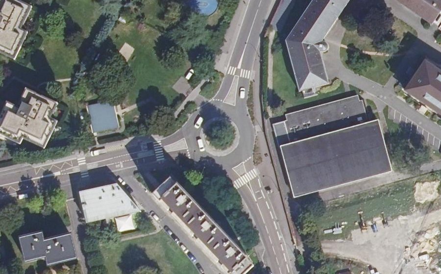 Vue aérienne du Rond-Point Paul Weil
