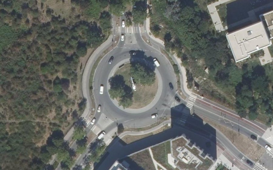 Vue aérienne du Rond-Point de la Pigeonnière
