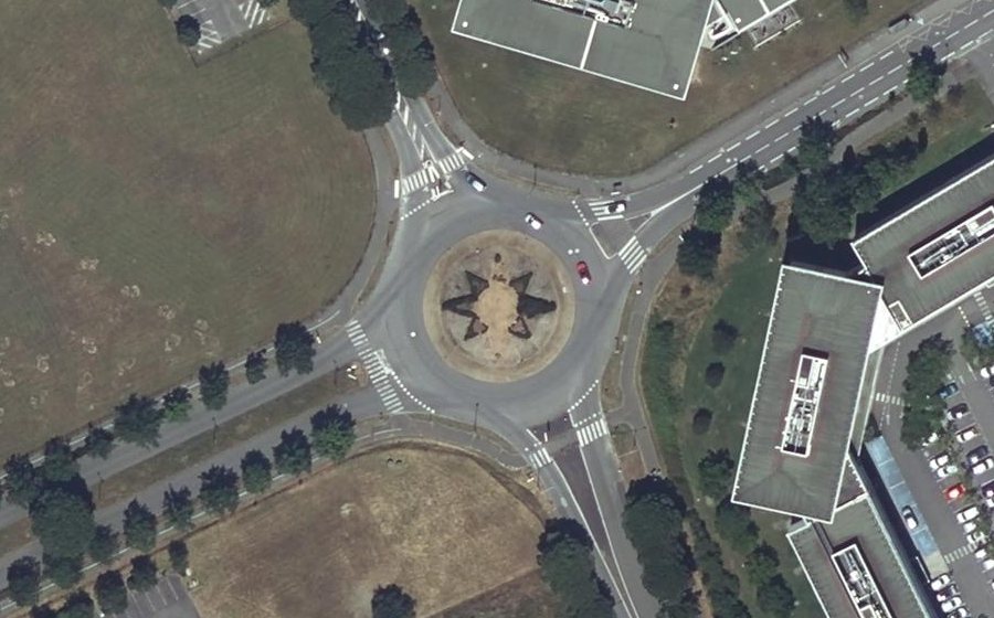 Vue aérienne du Rond-Point Albert Vandel