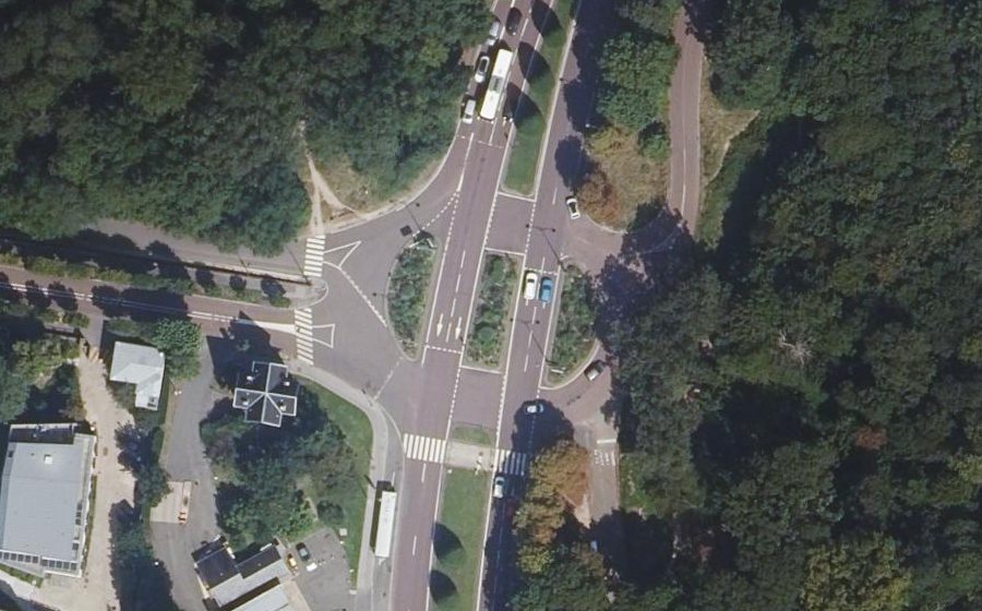 Vue aérienne du Carrefour de la Porte Verte