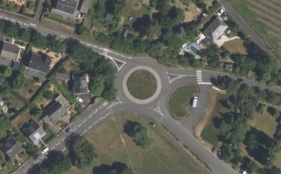 Vue aérienne du Rond-Point de l'Hôpital