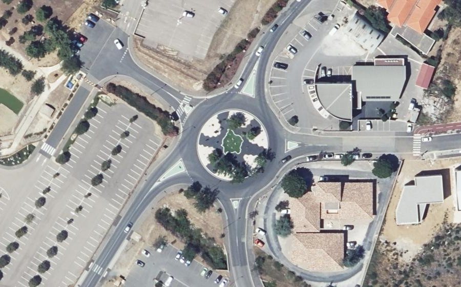 Vue aérienne du Rond-Point des Arts et des Lettres