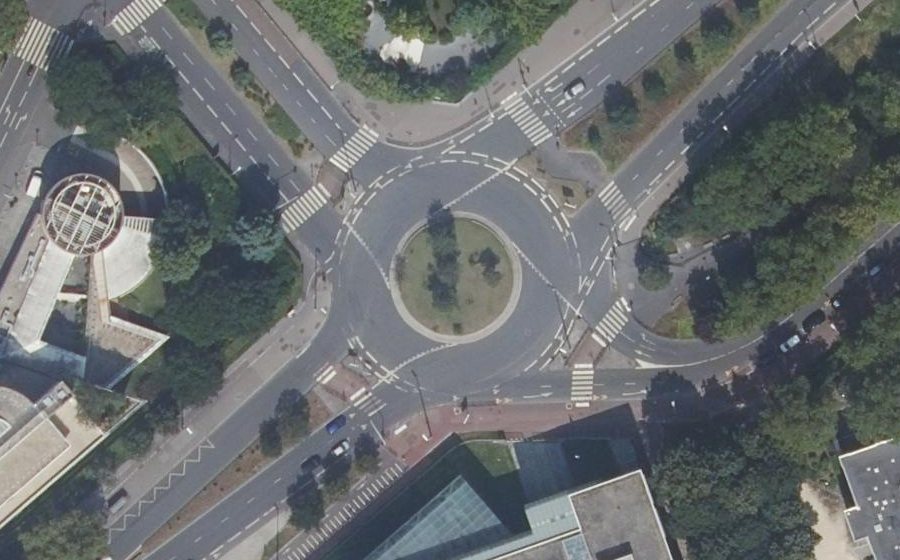 Vue aérienne du Place des Droits de l'Homme