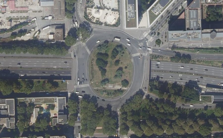 Vue aérienne du Place Skanderbeg