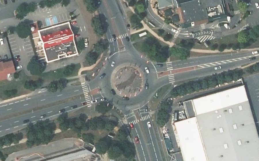 Vue aérienne du Rond-Point de l'Europe