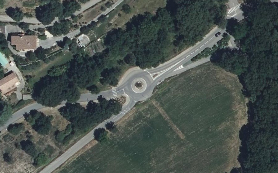 Vue aérienne du Rond-Point des Grées