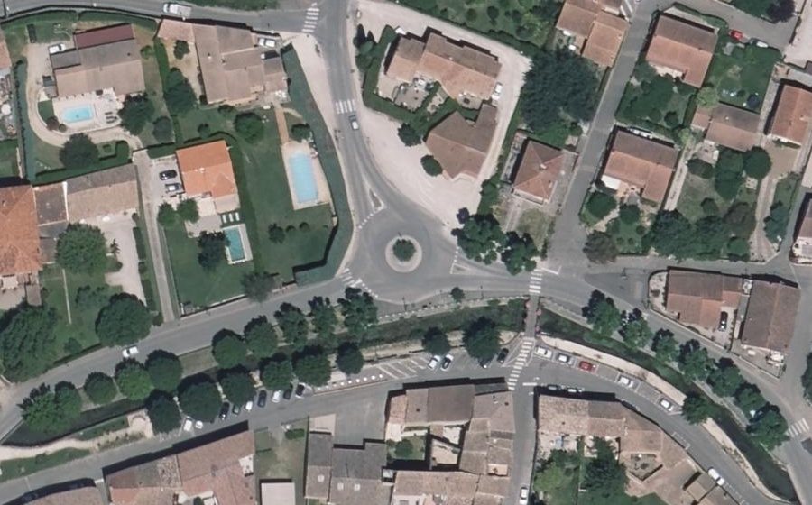 Vue aérienne du Rond-Point du Jumelage
