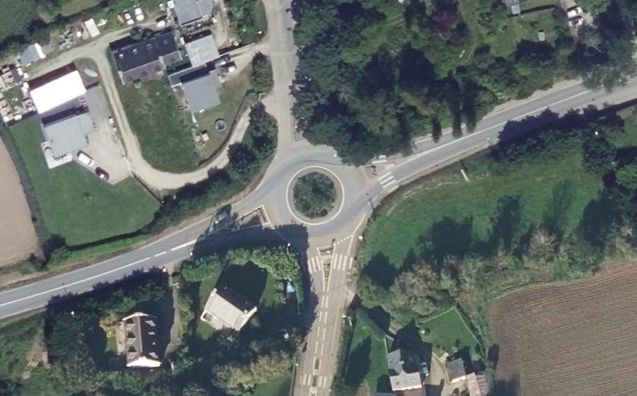 Vue aérienne du Rond-Point Pors Ar Groas