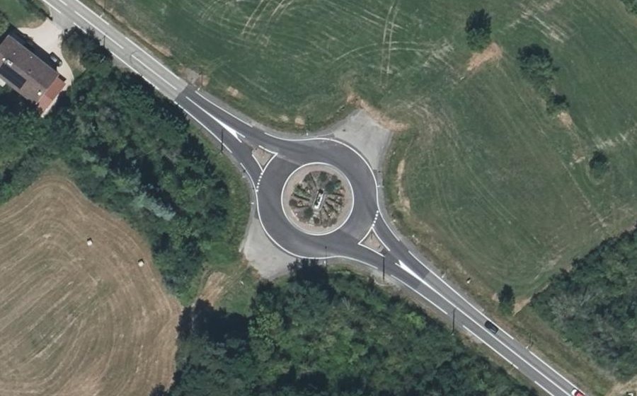 Vue aérienne du Rond-Point de l'Alambic