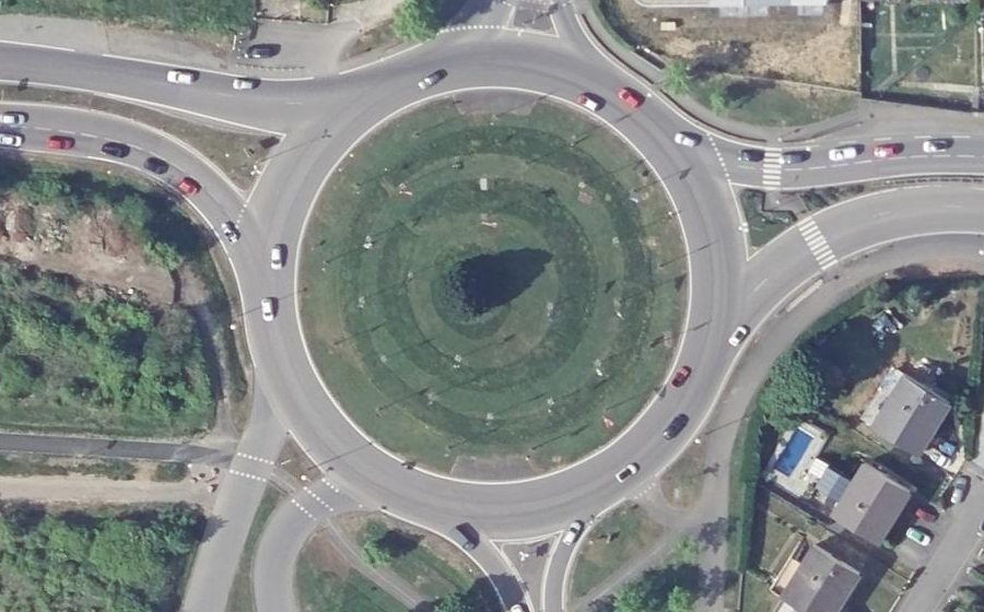 Vue aérienne du Route d'Arlon