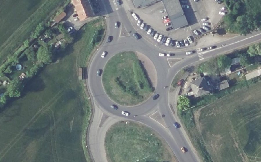 Vue aérienne du Rond Point du Marabout
