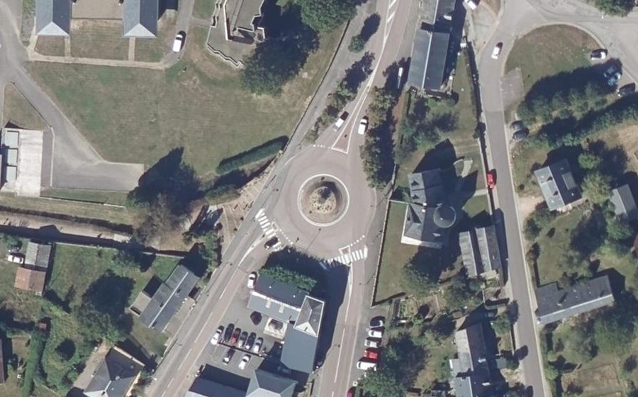 Vue aérienne du Rond-Point Pierre Bérégovoy