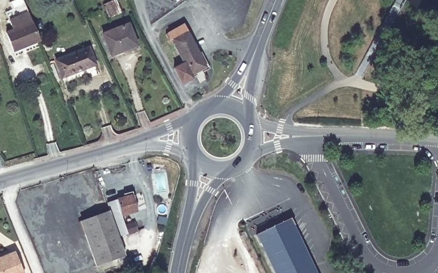 Vue aérienne du Rond-Point des Sports