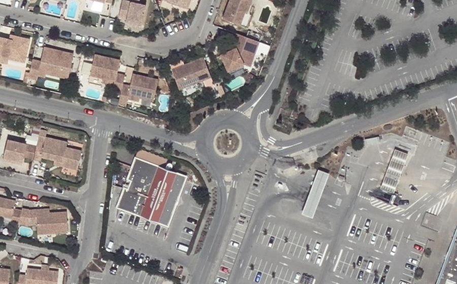 Vue aérienne du Rond-Point Lazare Ponticelli