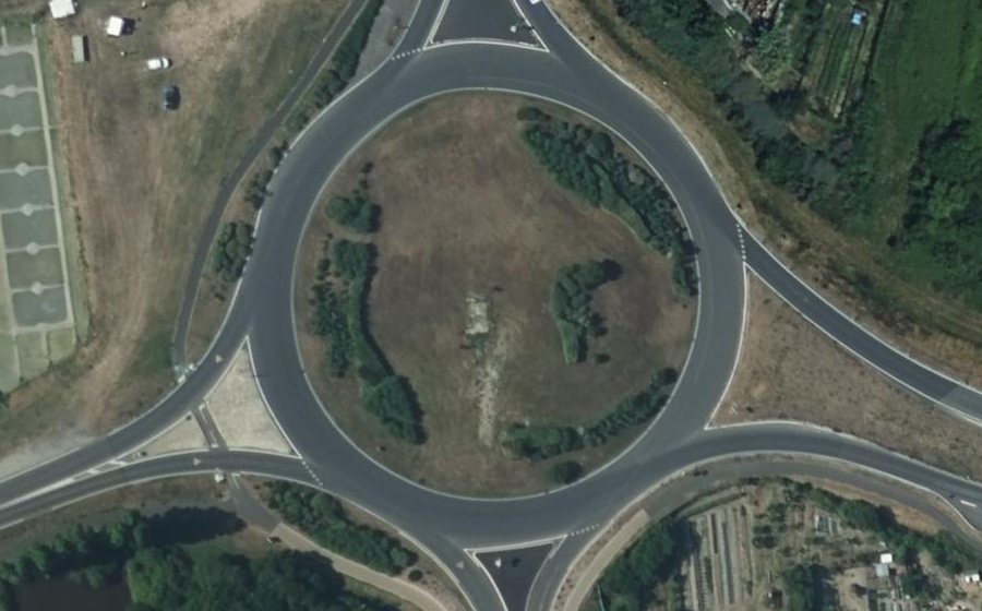 Vue aérienne du Rond-Point de l'Europe