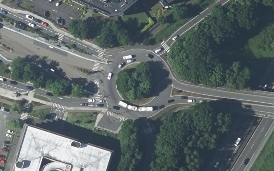 Vue aérienne du Rond-Point de la Porte de Vertou Ouest