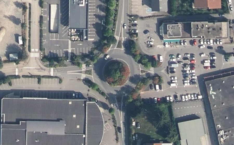 Vue aérienne du Carrefour du Compostelle