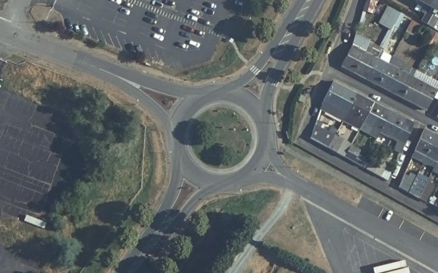 Vue aérienne du Rond-Point Georges Pompidou