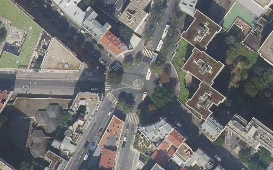 Vue aérienne du Place Falguière
