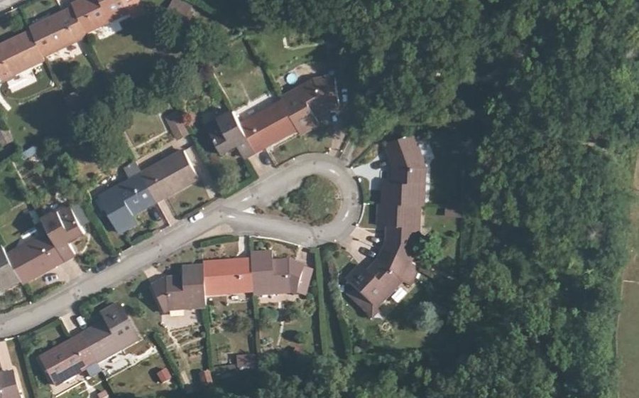 Vue aérienne du Allée des Floralies